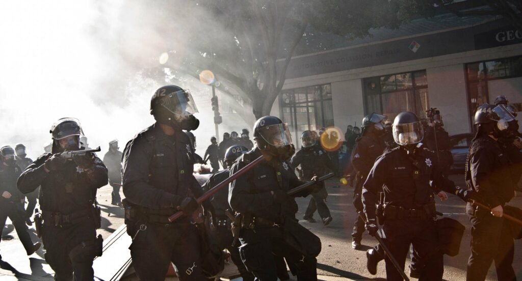 Gás lacrimogêneo da polícia