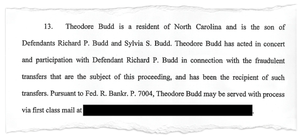 Court documents implicating Ted Budd