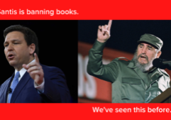 Castro와 같은 DeSantis는 책을 금지하고 있습니다.