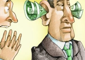 Illustration, wealthy people aren't listening